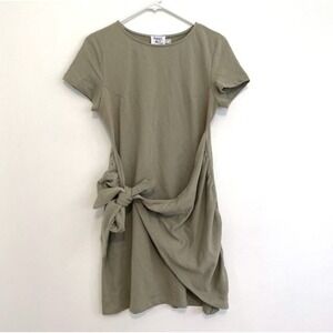 Princess Polly Beckett Olive Green‎ Tie Wrap T-Shirt Dress